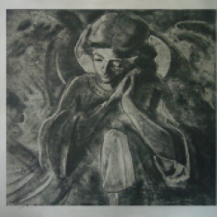 Stone angel, soft ground etching